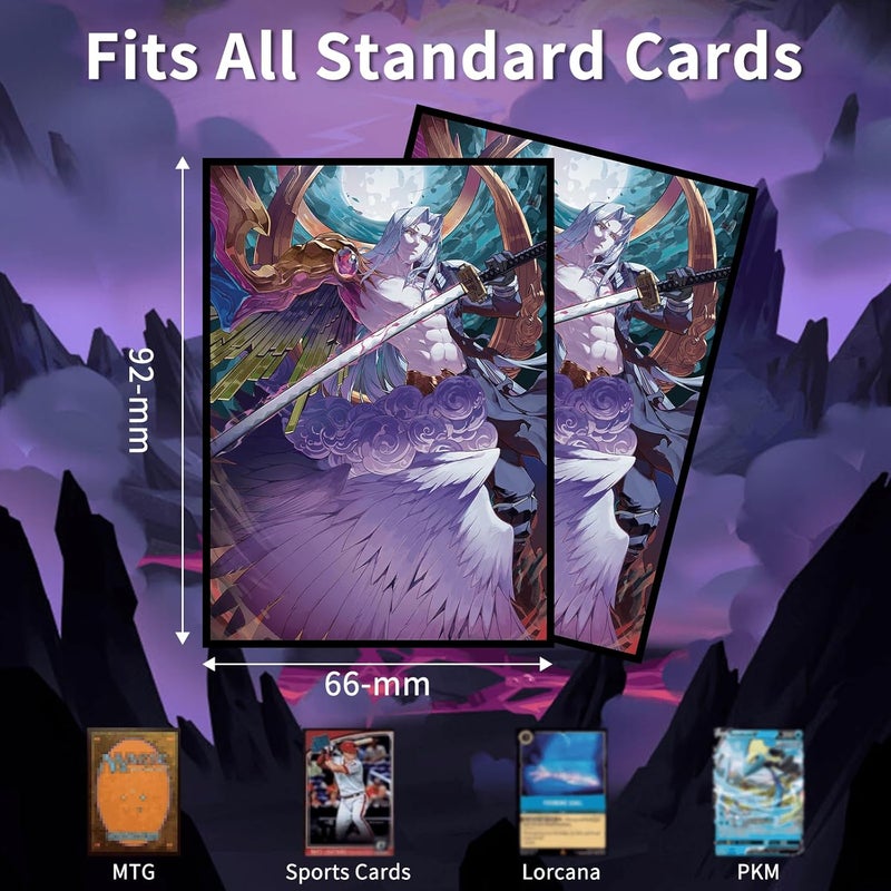 Comdek00 MTG Card Sleeves(Half Human,Half Angel), Clear Front & Matte Back, Smooth Shuffle, Art Card Sleeves Deck Protector - Image 5